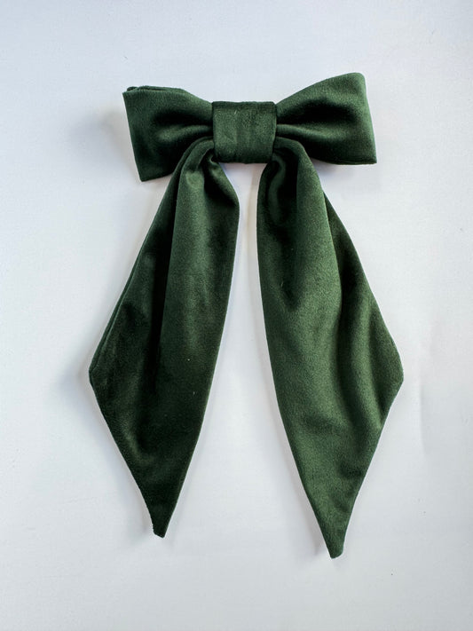 Velvet bow hairclip