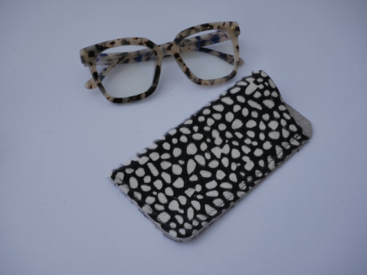 The Longleat Glasses Case - hair on hide animal print