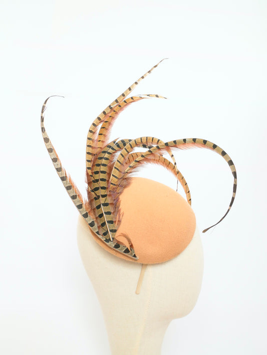 Pheasant Feather Fascinator beige