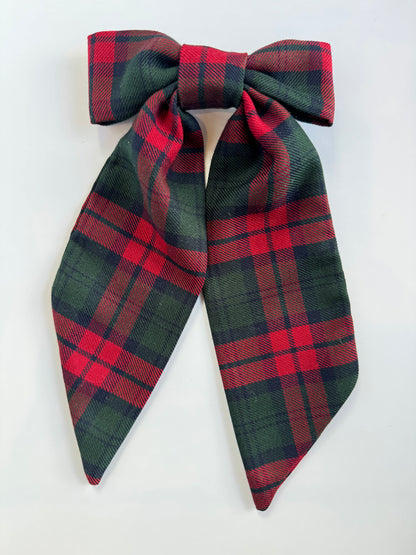 Tartan bow hairclip