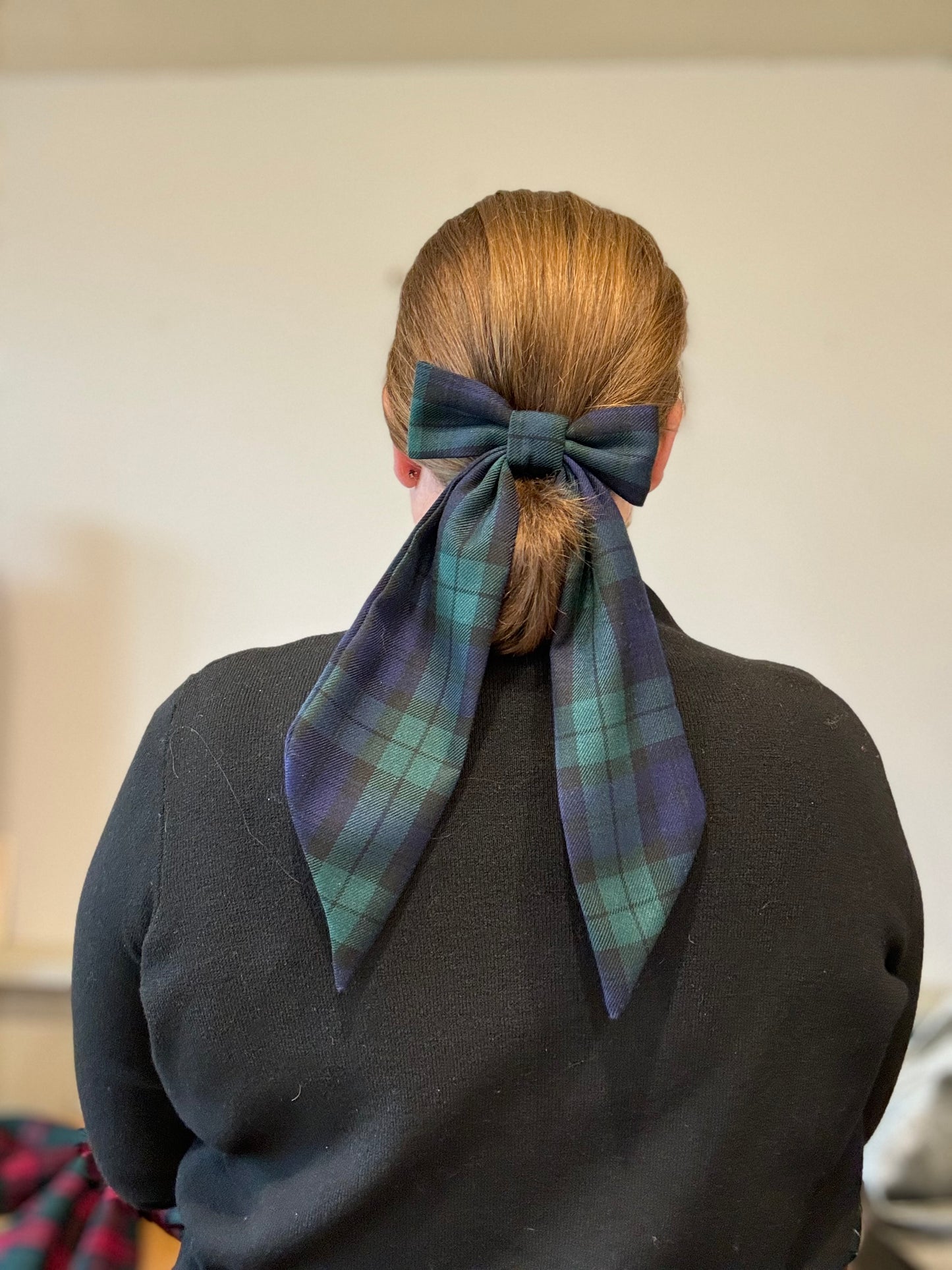 Tartan bow hairclip