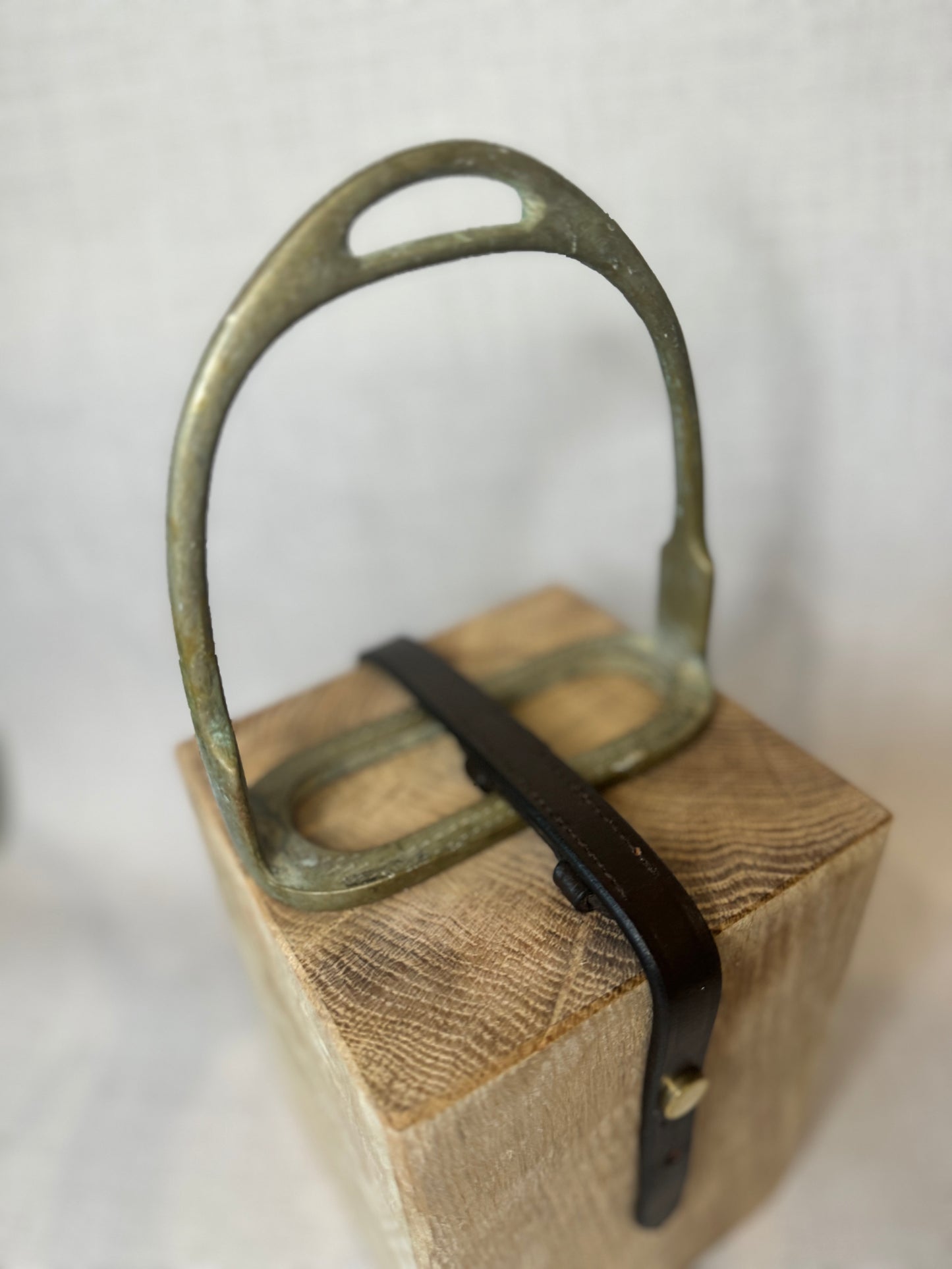 Oak door stop / bookend - stirrup