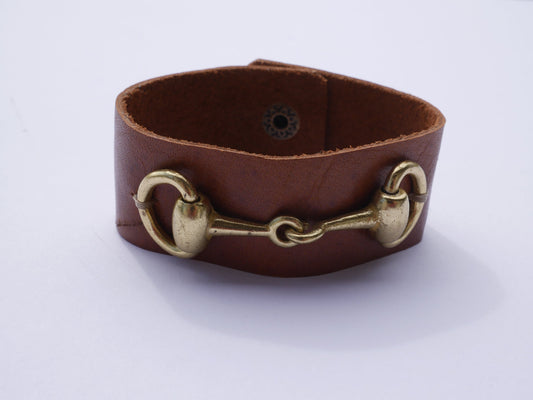 Leather Snaffle Bracelet / Scarf ring / Napkin ring