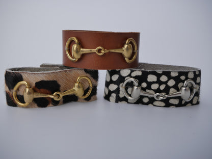 Leather Snaffle Bracelet / Scarf ring / Napkin ring