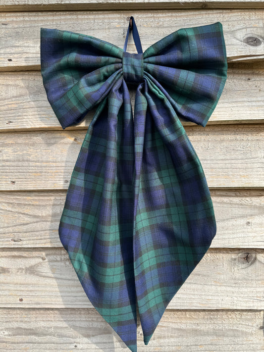 Large Luxury Decorative Bow - blackwatch tartan