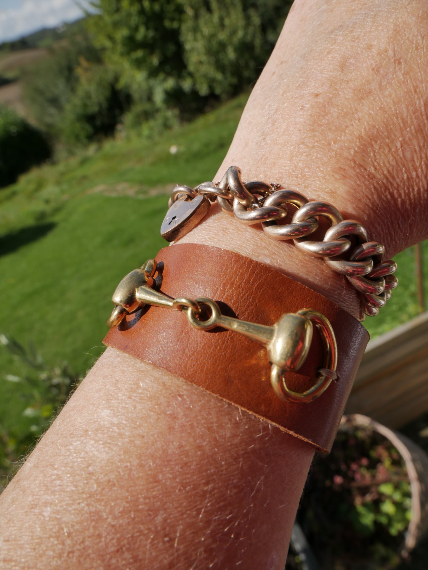 Leather Snaffle Bracelet / Scarf ring / Napkin ring