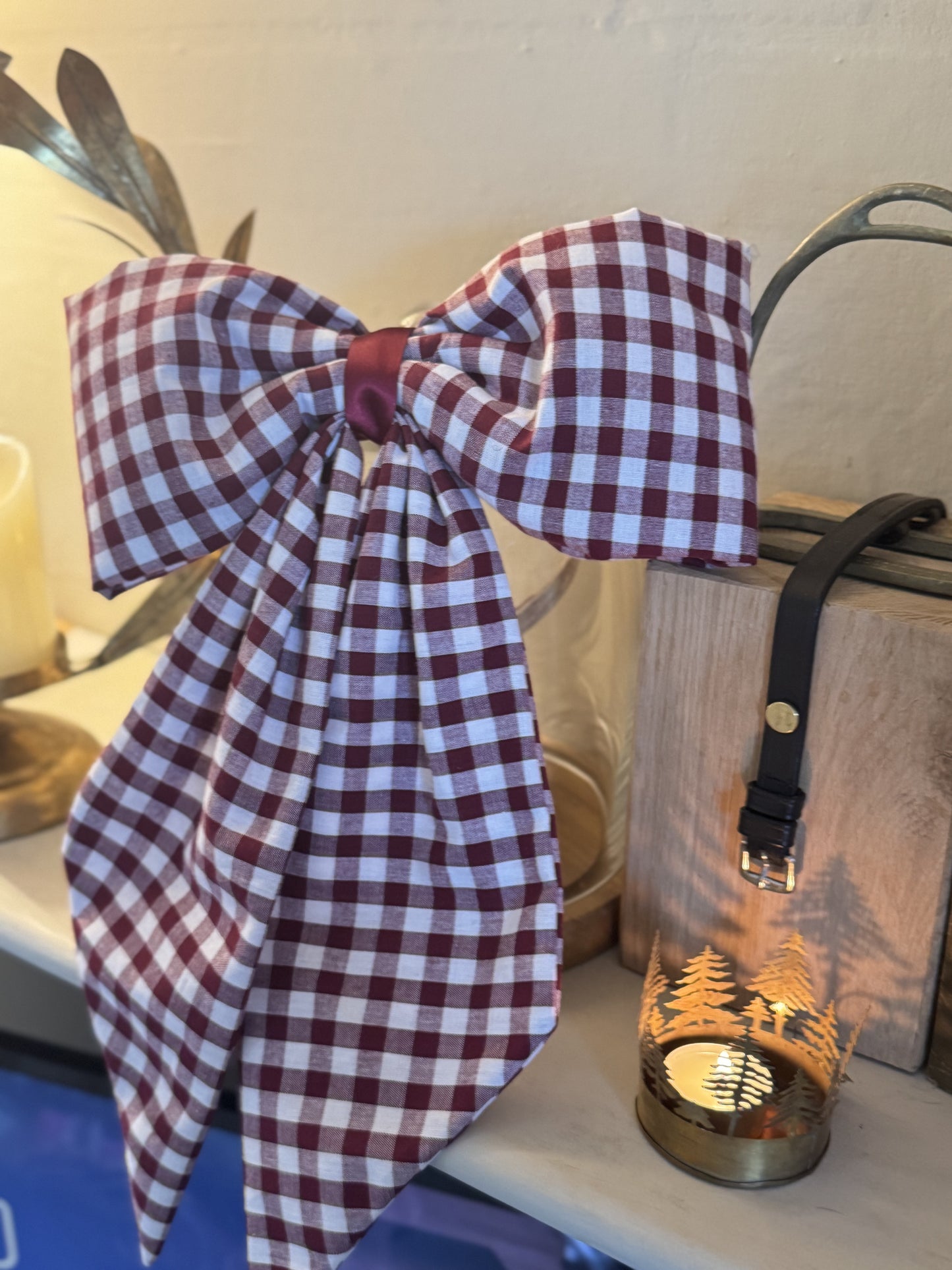 Gingham bow - medium