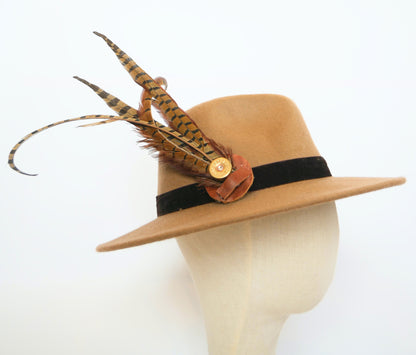 Feather hat pin - large