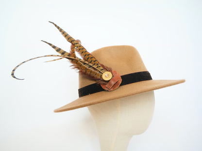 Feather hat pin - large